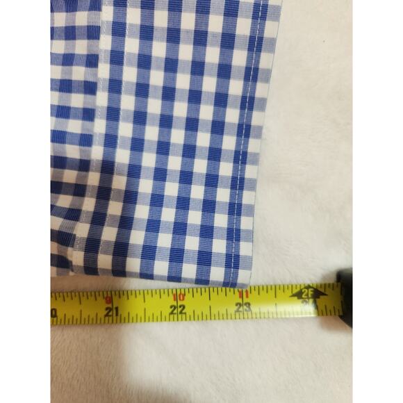 Brooks Brothers 100% Cotton Shirt Mens 17 37 Blue Gingham Check Long Sleeve - Picture 7 of 10